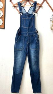 J. Crew Skinny Blue Denim Overalls XXS