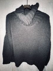 Dusty Black Knit Turtleneck Sweater 