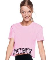 Pink Victoria's Secret Pink Short Sleeve Ladder Back Tee Crop Top Size S