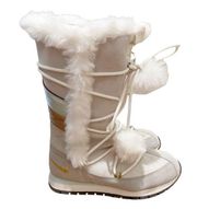 Nike Winter High Suede Faux Fur Pom-Pom Mid Calf Boots Women’s Size 6.5