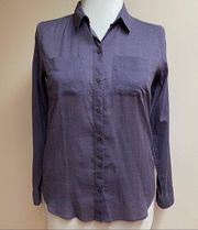 Eddie Bauer “Grape” Long Sleeve Packable Blouse