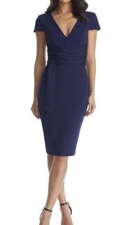 Dana Dress Bodycon Sheath Navy Cocktail Party Sz Small New