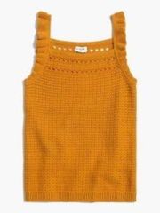 J.Crew Yellow Orange Crochet Knit Tank Top