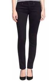 Black Straight Leg Cropped Ankle Jeans