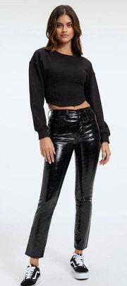 Good American Good Classic Faux Leather Pants