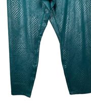 New INC International Concepts Green Croc Pattern Leggings Women’s XXL