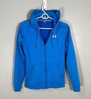 Under Armour Under Armor UA Full Zip Fleece Lined String Hoodie Sweatshirt Blue Women’s S