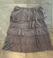 GARNETT HILL - Grey Tiered Ruffle Skirt Size S