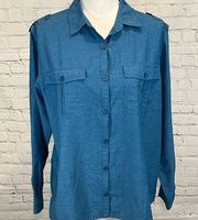 EASTERN MOUNTAIN SPORTS Shirt Breathable Button Down Teal-XL