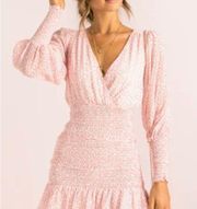 Sundae Muse Pink Floral Shayla Long Sleeve Dress (size US 6)