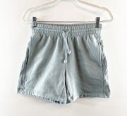 TNA Aritzia Cozy AF Drawstring Fleece Boyfriend Sweat Shorts Green XS