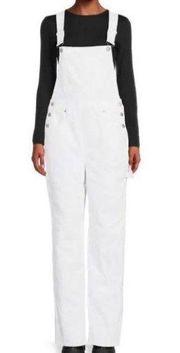 Good American White Denim Overalls