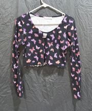 Butterfly Print Crop Top