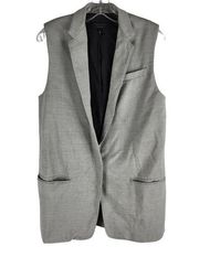 Rag & Bone Oversized Wool Tunic Vest Hidden Button Lined Gray Size S