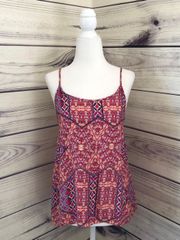 Red Patterned Strappy Back Tank