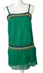 Emerald Green Boho Embroidered Tunic