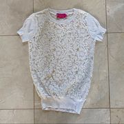 Macbeth Collection NWOT White Lace Blouse Sz Small