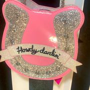NWT Betsey Johnson “Howdy Darlin” Glitter Pink Horseshoe Shaped Crossbody Purse
