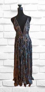 Luxxel Black and Silver Sequin Dress **SIZE MEDIUM**
