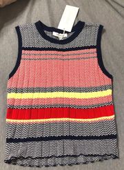 Knit Color Block Crop Top Tank 