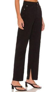 NWT WeWoreWhat mom slit straight jean in black size 26