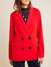 SANCTUARY The Boss Lady Bette Blazer Red Double Breasted Jacket Small Oversized