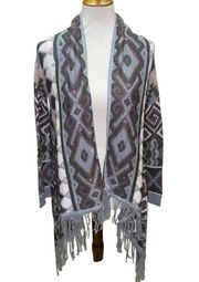 Charlotte Russe Multi-Color Southwestern Style Poncho/Shawl with Fringe Size Sma