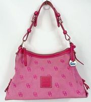 Vintage Y2K Dooney & Bourke Pink Signature Monogram Shoulder Bag Purse