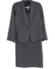 ROAMAN'S GRAY & BLACK HOUNDSTOOTH 2 PC DRESS SET SIZE 12W