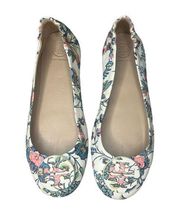 Tory Burch Minnie Floral Leather Ballet Flats Shoes - Women’s 8