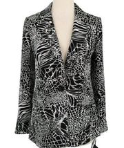 Halogen Animal Print Blazer Suit Jacket Grey Black Size XS NWT