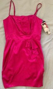 $298 NWT Anthropologie Yoana Baraschi 8 Mini Dress Barbie Pink Cocktail Party
