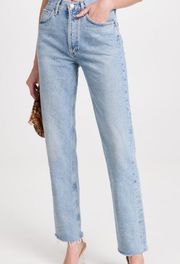 Women’s mid rise straight leg blue jeans - 24