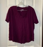 Terra & Sky Purple V Neck Short Sleeve tee size 0X