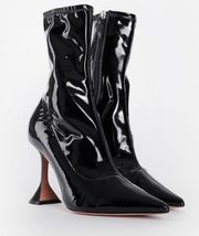 Amina Muaddi Amiboot Latex Black