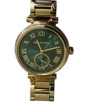 Auth MICHAEL KORS - MK-6065 Gold Women's Wrist Watch NEEDS BATTERIES