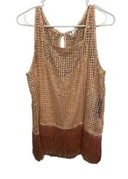 Venus rose gold lined Sequin Fringe Detail Top size large