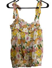 Rachel Zoe Floral Yellow Tank Top Size Medium New with tags