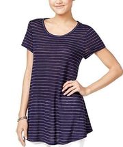 Maison Jules Metallic-Striped Swing T-Shirt