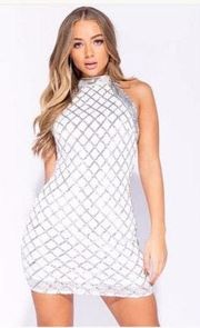 White And Silver Cocktail Dress