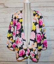 Streetwear Society Open Floral Cardigan Kimono Duster Size Large