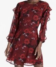 Lucky Brand Red Floral Ruffle Dress