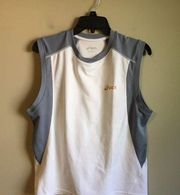 White and Grey Asics tank top