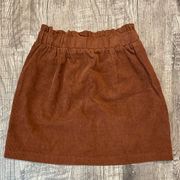 Copper Key Brown corduroy High Waisted Skirt Size Small Cotton Pull on a-line