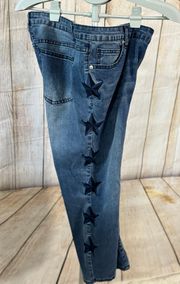 JEANS W/ Nautical Stars Patches Sz 14 Women’s, Ankle Cropped