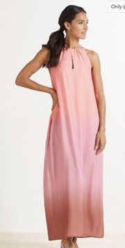 Roan + Ryan Lola Halter Maxi Dress Size Large L Ombré Pockets Evereve