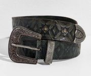 NWT  Leather Outlaw Embossed Belt in Fiji Jade XS/S