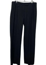 Theory Bergdorf Goodman Mid Rise Pleated Pants Trousers Black Womens Size 10