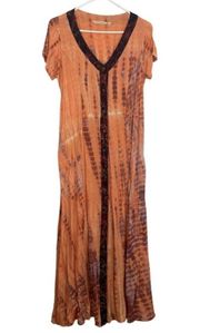 Soft Surroundings Sunset Bali Tie Dye Maxi Dress Size XS