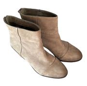 GRAY Saks Fifth Ankle Boots 8.5M Womens SG-Sandy Block Heel Leather Upper Bootie